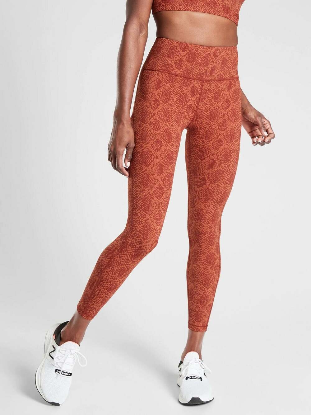 Athleta Ultimate Stash Pocket Snake 7/8 Tight, Russet Brown SIZE XL #531314 O12